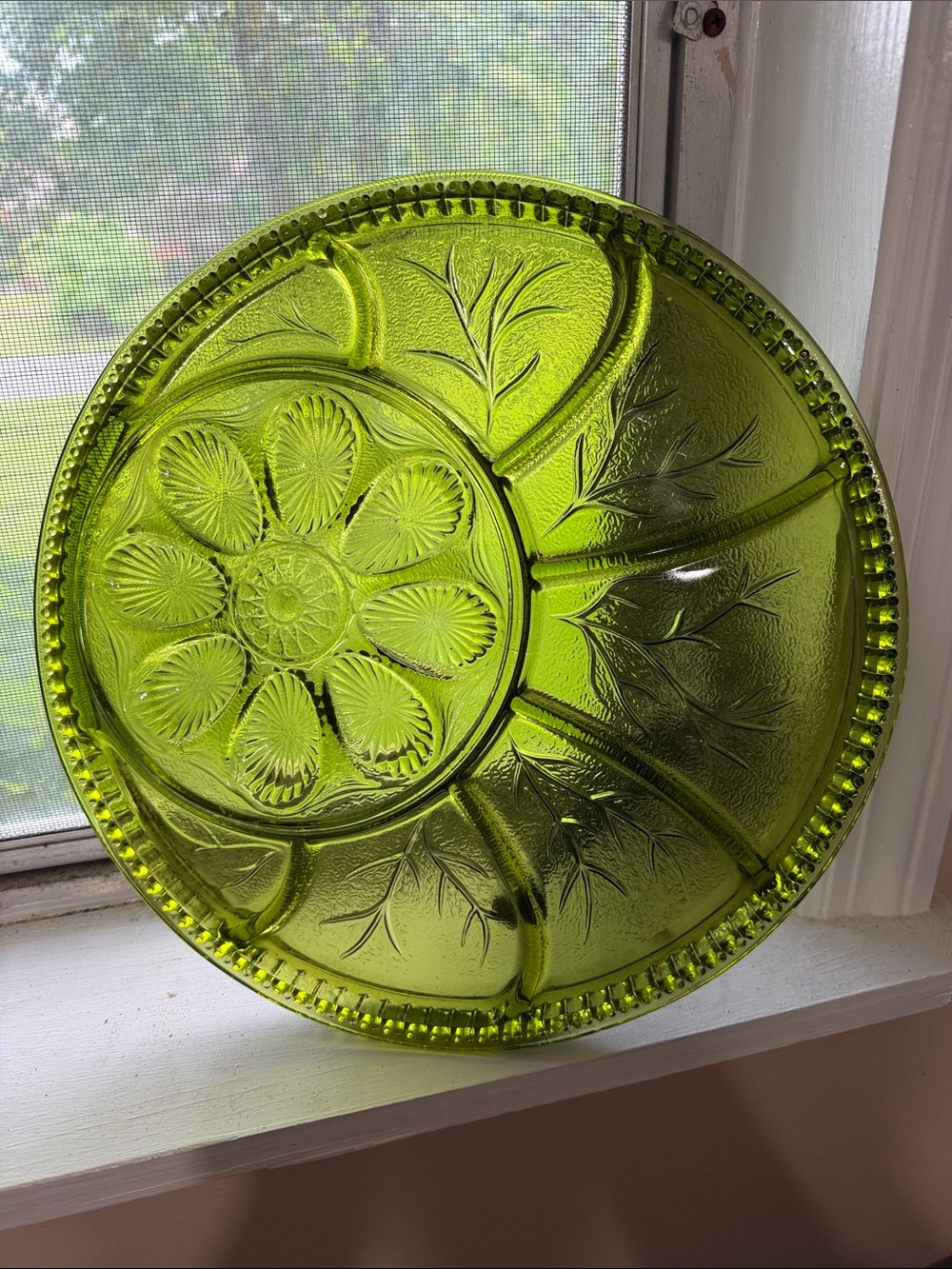 Indiana Glass Tree of Life Green Decorative Glass Serving Plate - Brand